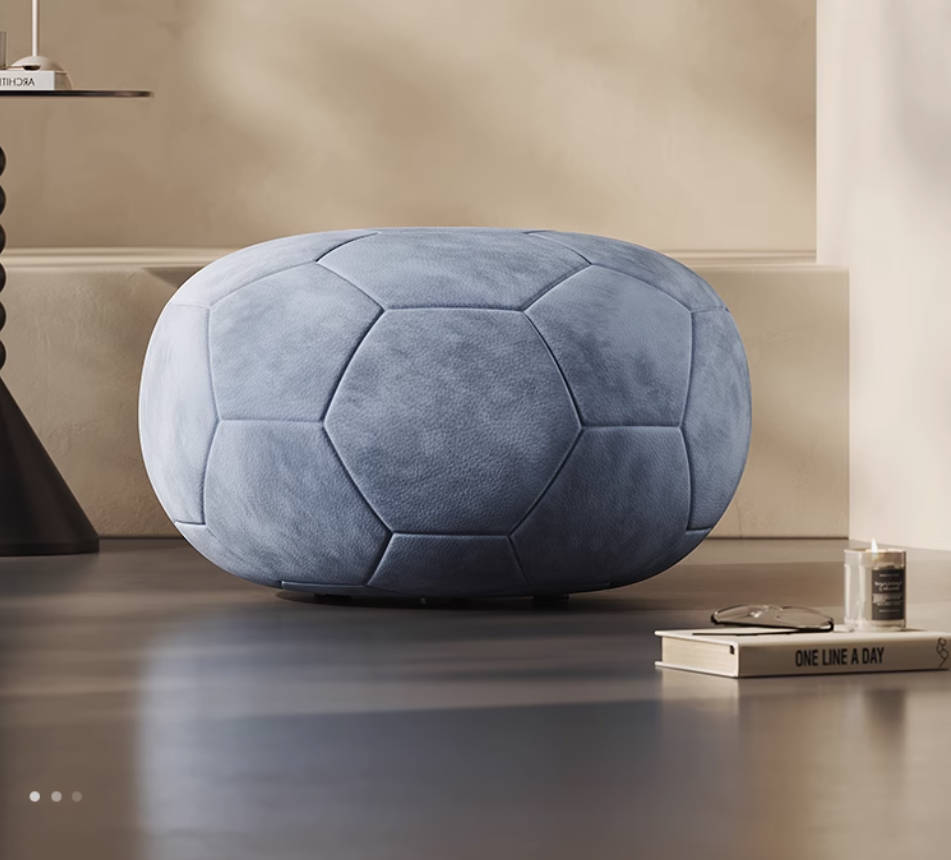 Italian full frosted leather football shoe changing stool bedroom dressing room